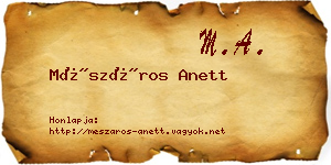 Mészáros Anett névjegykártya