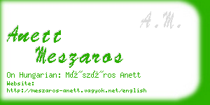 anett meszaros business card